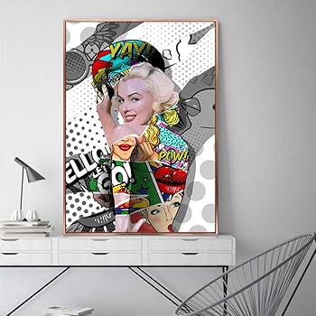 Amazon｜グラフィティアート漫画美しい女性のキャンバスの絵画